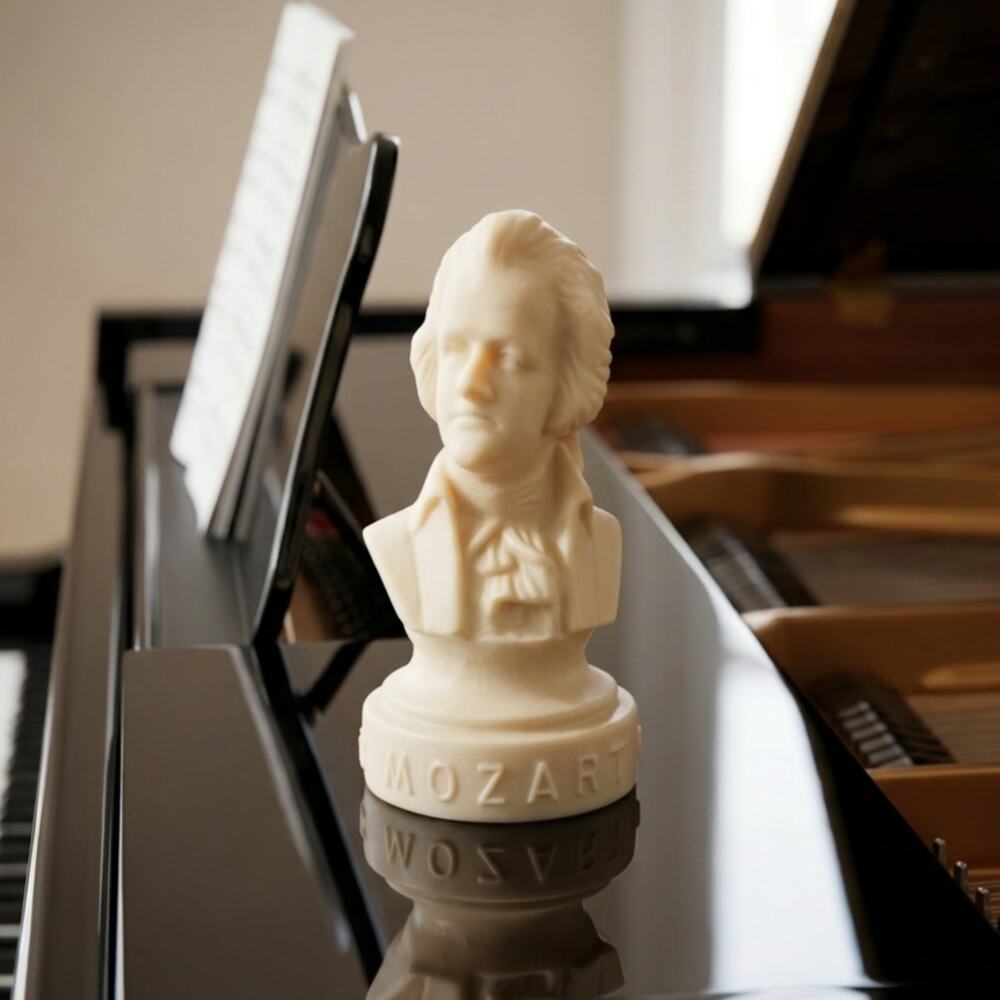 Vintage Halbe Mozart Plastic Bust | 4.5" Composer Figurine | Piano Gift Decor